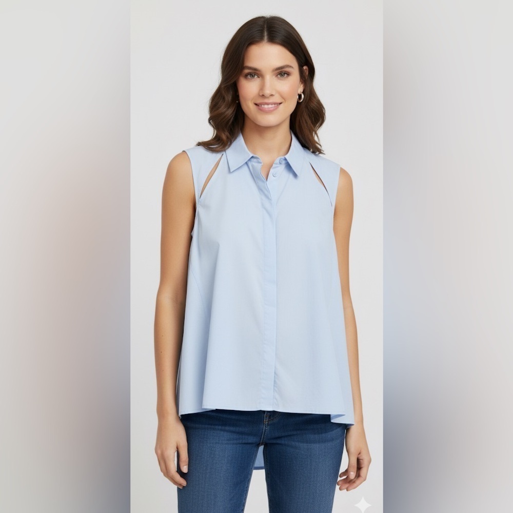 Pinko Albini Light Blue Sleeveless Blouse (T3)